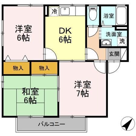 サンハイツ南手城の物件間取画像